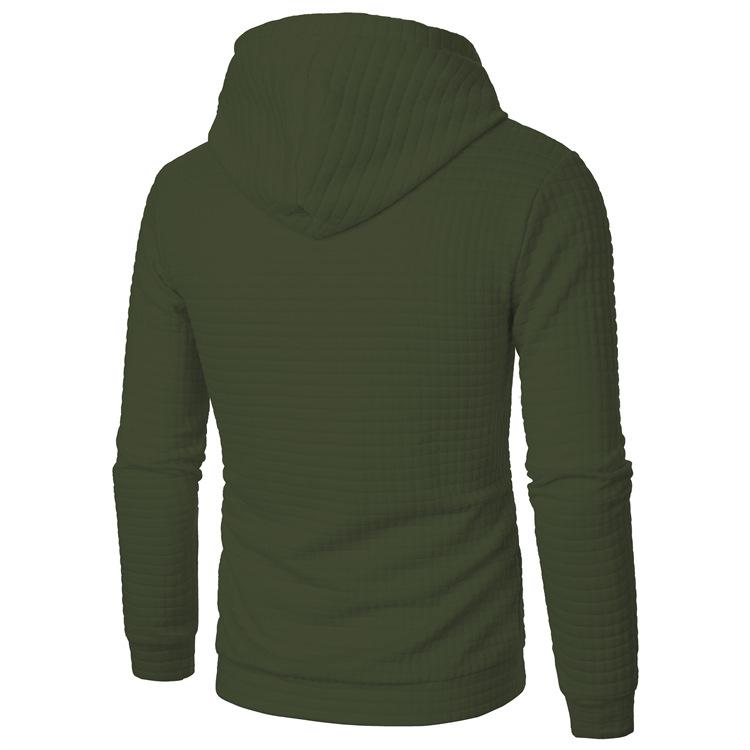 Men’s European & American Jacquard Knit Hooded Sports Top - Autumn/Winter
