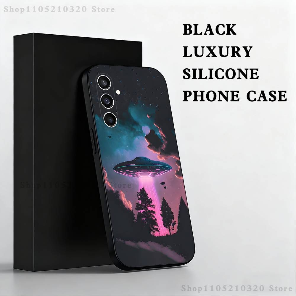 Funny Space UFO Thing Phone Case For Samsung S25,S24,S21,S22,S23,S30,Ultra,S20,Plus,Fe,Lite,Note,10,9,5G Black Cover