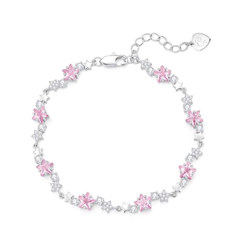 Barbie crystal bracelet [ Crystal* Explosive Limited Edition] Pink Star Broken Sea Sweet Pink Zirconium Star Niche Romantic Date Y-Ba2604020 розовый