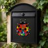Outdoor Wall Art for Fence 2Pcs Colorful Acrylic Ladybug Stickers, Adhesive Insect Stained Glass Style Decor Cute Decoration Garden 2D Hanging