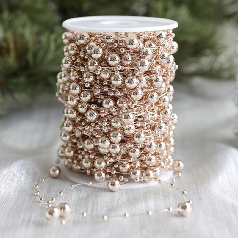 4/10Meter Imitation Pearl String Fishing Line Artificial Pearls String 8+3mm Bead Chain for Craft Garland Flower Wedding Decors