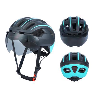 Bicycle Helmet Integrated Magnetic Swing Lens Helmet Mountain Bike Riding Sports Safety Helmet Tail Light