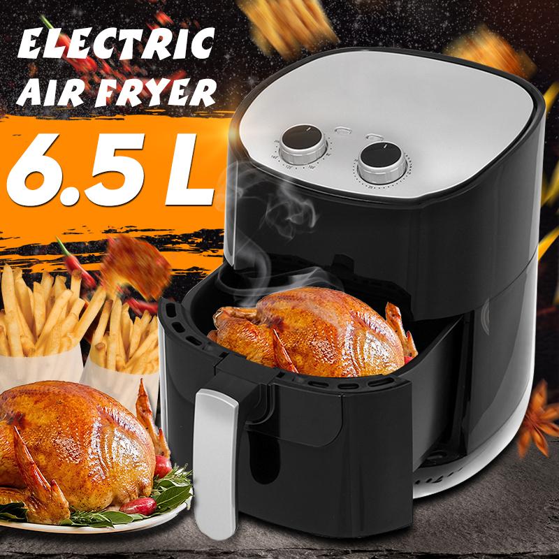 220V 50Hz 6.5L Air Fryer Electric Deep Fryer No Oil Toaster Oven Chicken Pizza Cooker LCD Timer Temperature Control Black