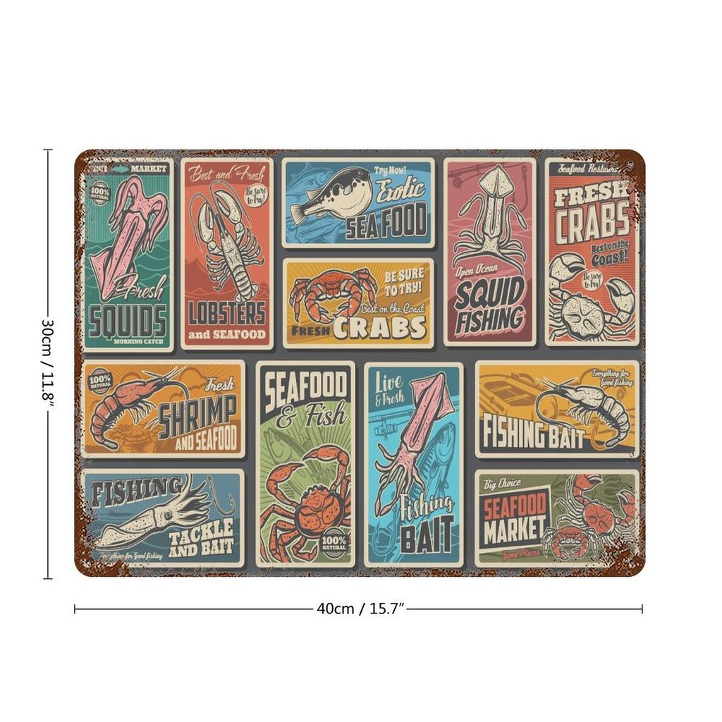 1-Pack Rustic Metal Wall Sign, 20×30cm and 30×40cm, Aged Surface Decor for Cafe Corner, Kitchen, Study or Family Room