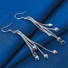 Charming 925 Sterling Silver Exquisite Heart-Shaped Tassel Earrings for Women's Fashion Wedding Jewelry Accessories