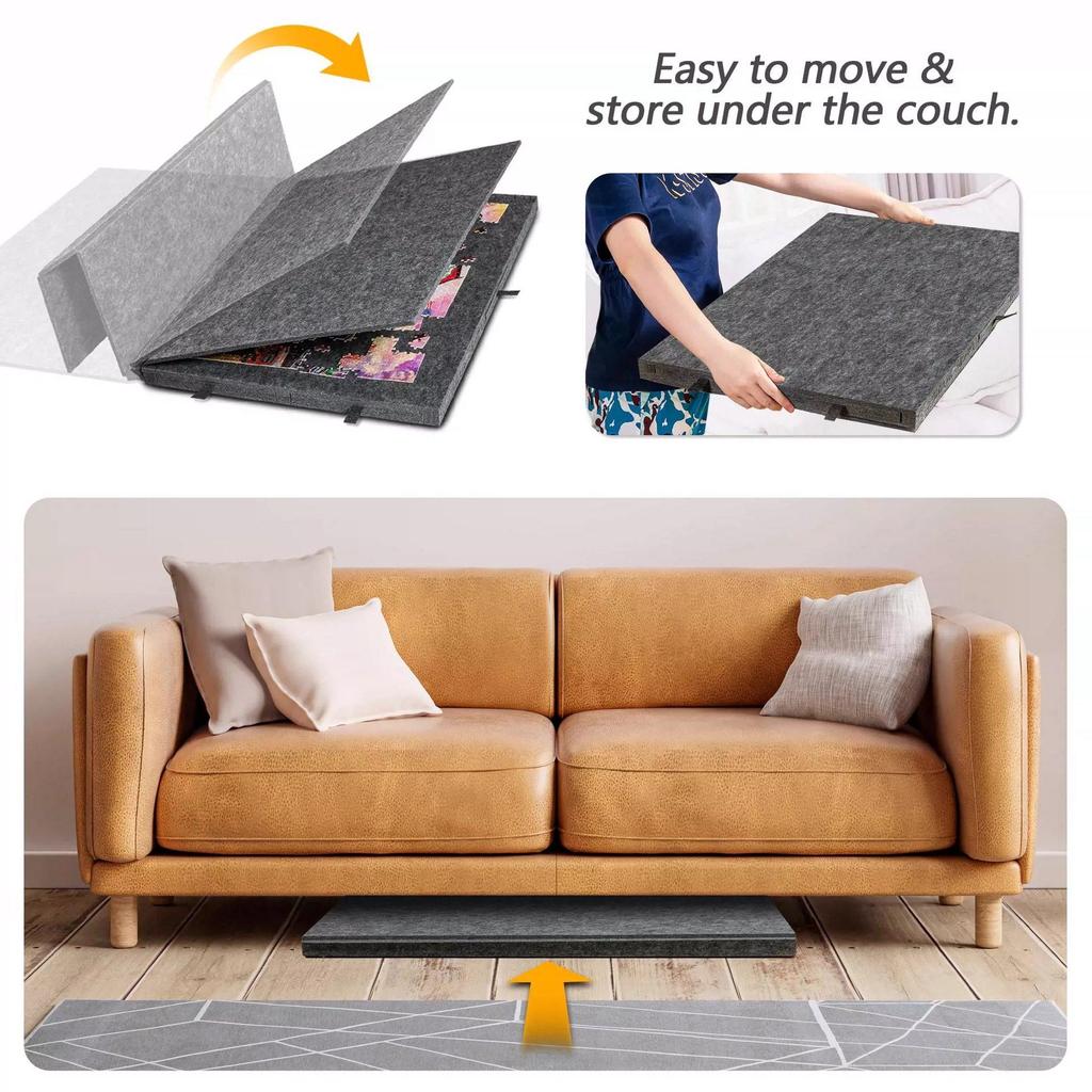 Stackable Puzzle Felt Board Mat - Thick Card for Puzzles