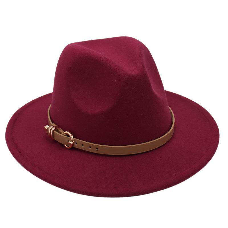 Europe And The United States New Top Hat British Party Jazz Hat Fedora Foreign Trade Woolen Felt Hat Big Brim Trendy Hat