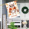 1PC Welcome Garden Flag Polyester Double-Sided Owl & Pinecone Outdoor Flag, No-Electricity Yard Decor