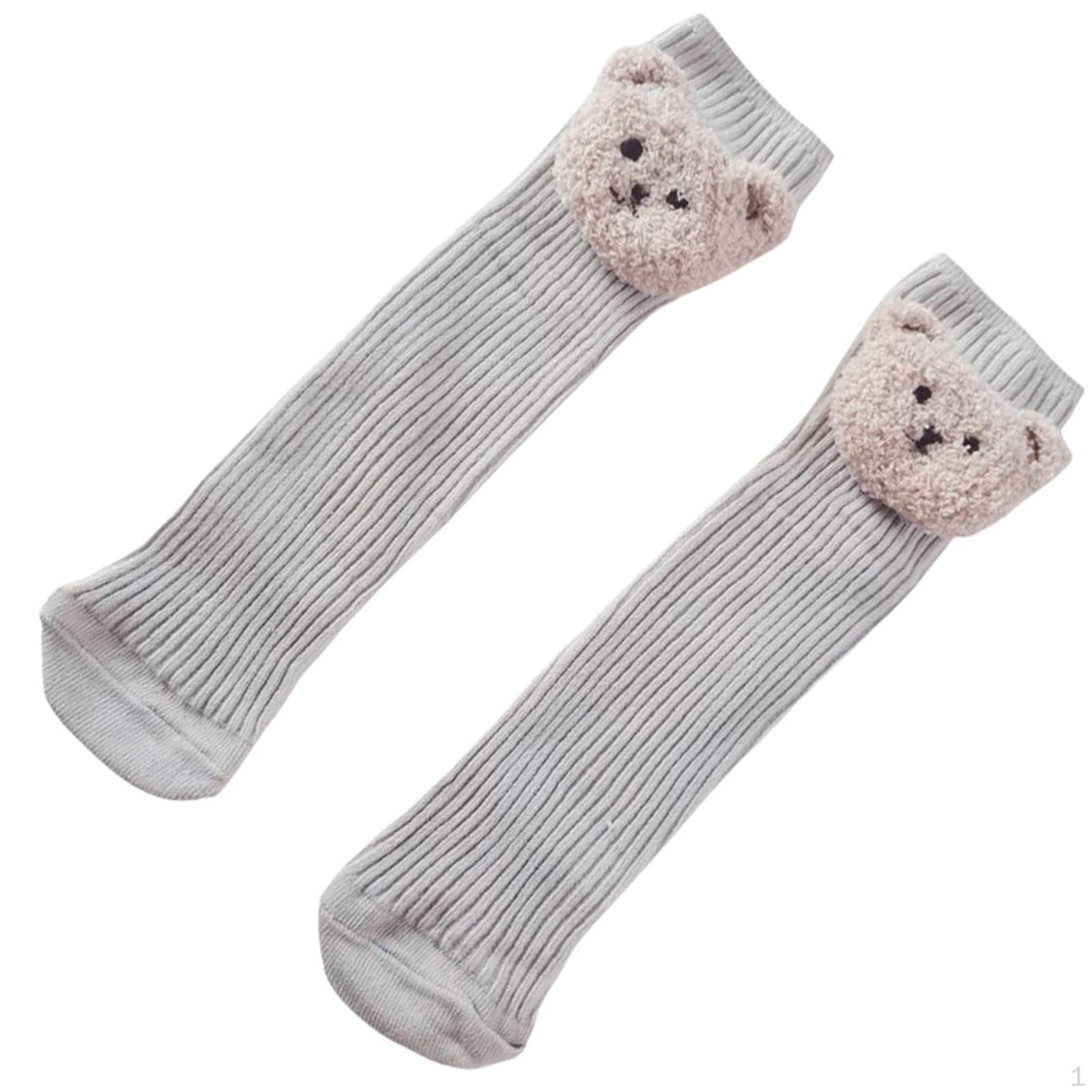 Baby Socks Breathable Cartoon Knitted Non-Slip Soft Floor for Casual Autumn Winter серый