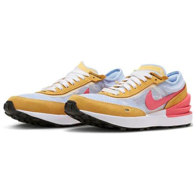 Nike Waffle One Lace-Up Non-Slip Shock Absorbing Low-Top Casual Shoes Kids sneaker Orange White DC0481-700