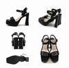 Vivian Women's Platform Sandals with Ankle Strap, Size 11.5cm, White, Size M (23.0-23.5cm), V91200SM
