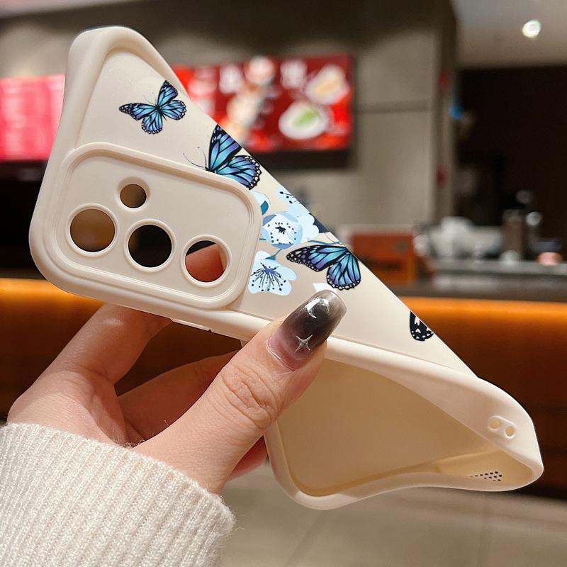 Blue Butterfly TPU Case For Samsung Galaxy A56 A17 A36 A26 A55 A16 A15 A35 A25 A54 5G S25 Edge S22 S23 Ultra S24 FE Phone Cover