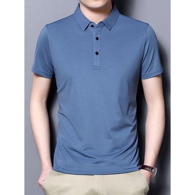 High Elastic Seamless Ice Silk Men's Polo Shirt - Quick-Dry, Summer, Short-Sleeved, No-Iron, New Style