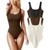 Ärmelloser Stretch-Westen-Bodysuit für Damen mit U-Ausschnitt
