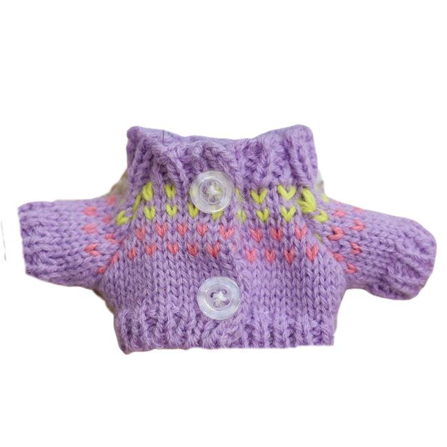 Rochie Mini Păpușă Lână 5cm cu Ursuleț de Pluș și Cap de Cățeluș pentru Accesorii DIY