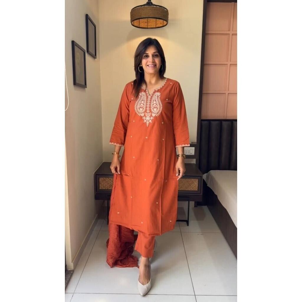 Women Designer Ready To Wear Kurta Pant Dupatta Set Party Wear Top Tunic Kurti VF-20187