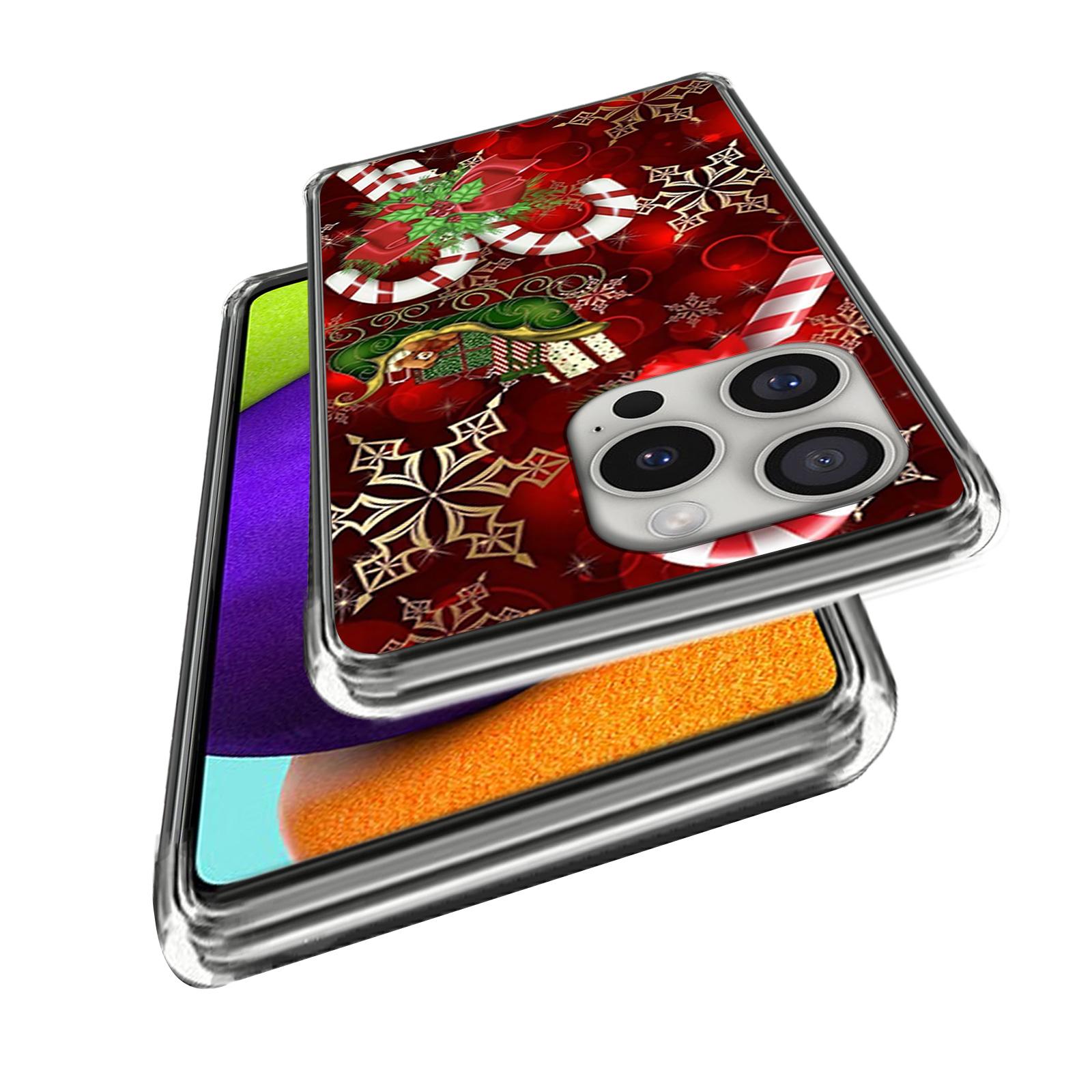 

For iPhone 16 Pro Case Christmas Pattern Printing Soft TPU Phone Cover Style K