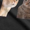 Zwei Katzen reden Meme T-Shirts für Männer Traurige Katze Miauend Vintage 100% Baumwolle T-Shirt Rundhals Kurzarm T-Shirt Sommer Tops