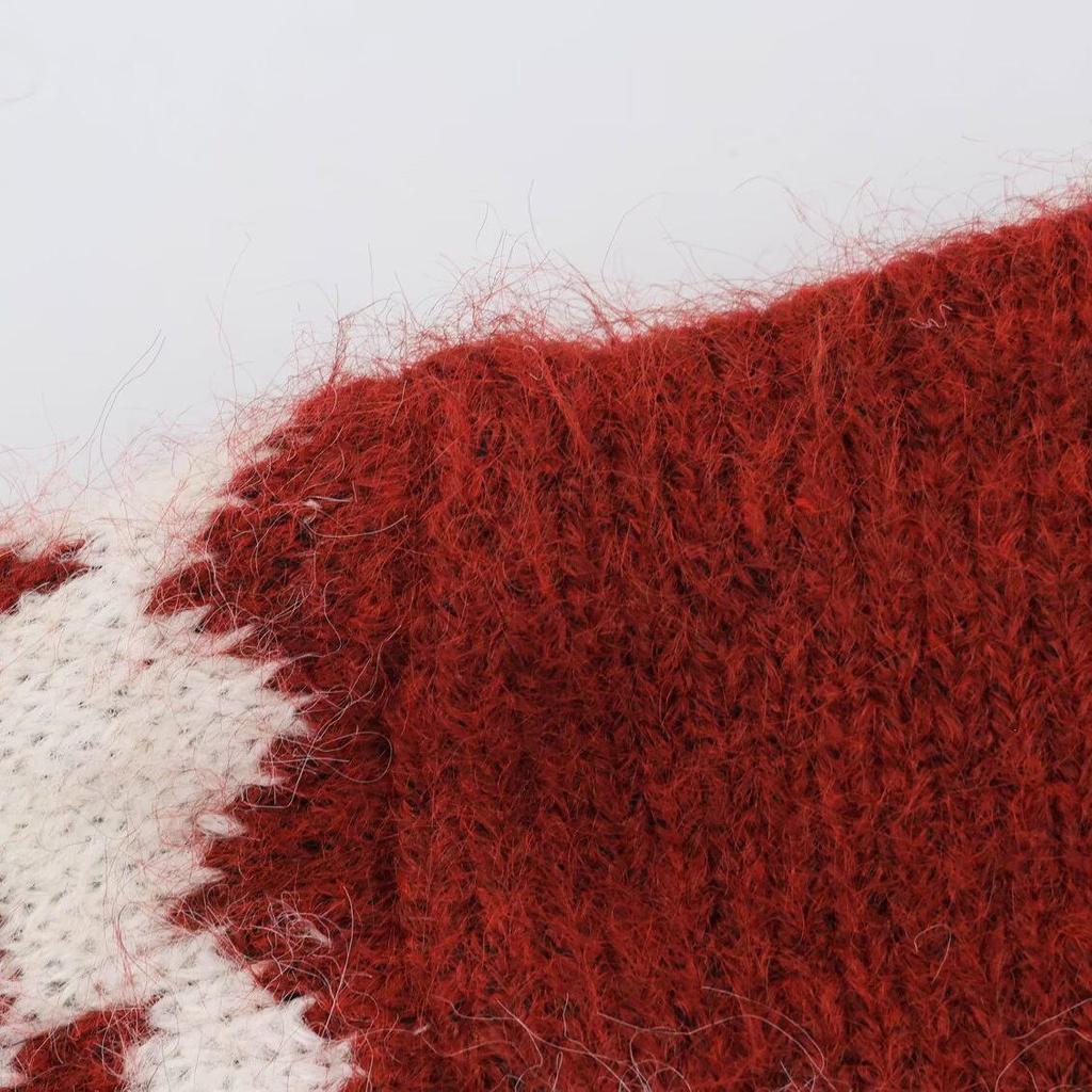 2026 Autumn European & American Christmas Fair Isle Half-Zip High-Neck Knit Sweater