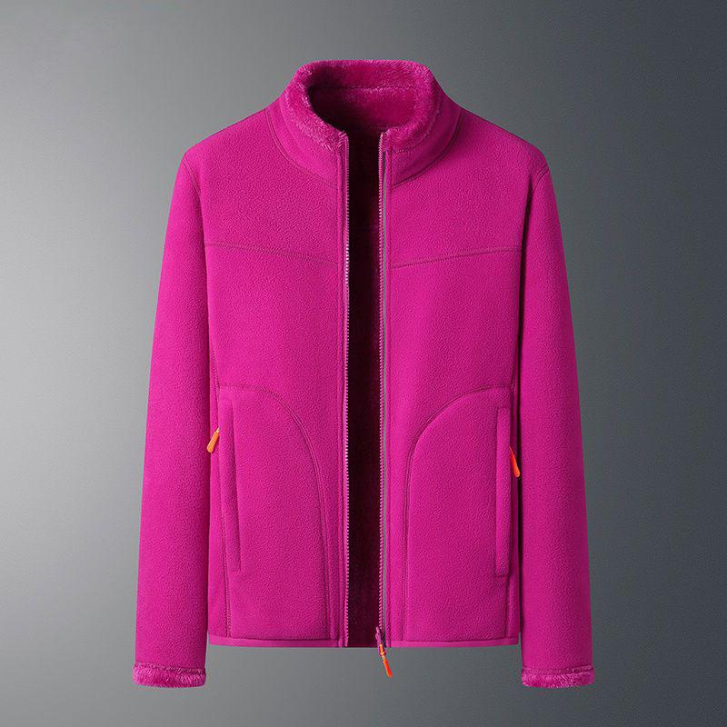 Winter Women's Double-sided Polar Jacket Fleece Lined Warm Plus Velvet Thickened Jacket