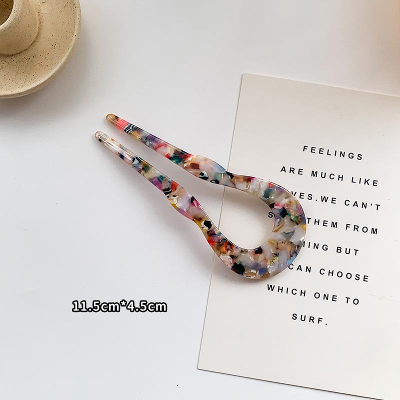 Mode Haarstäbe Haarspangen für Frauen Bunte Marmorstruktur Acetat Haarspange Mädchen Haaraccessoires Haarstäbe Neu