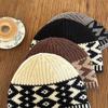 Gorro de Malha Feminino Misto de Lã Chapéu de Lã Retrô Para Manter Quente Tamanho para Cabeça Grande Chapéu à Prova de Frio para Cabeça Masculina