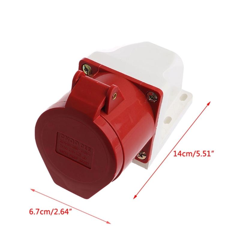 32A 240-415V 3P+N+E Drop-proof Industrial Plug Circular Power Connector Weatherproof Locking Plug Outlet Power Device