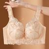 Embroidered Gathering Bra Women's Adjustable Underwear Lace-holding Bra Large-sized Sexy Lace Bra