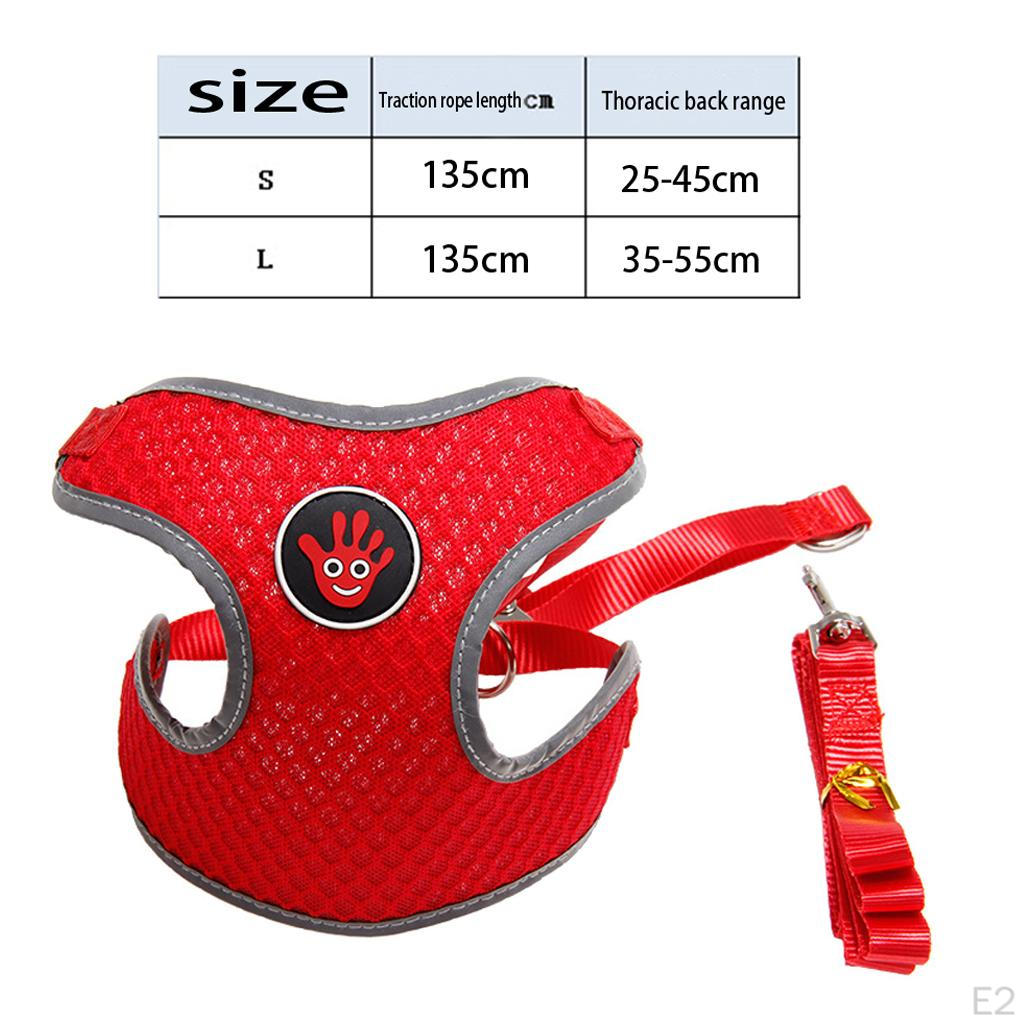 Breathable Dog Vest Harness Pet Outdoor Traction Rope For Cat Red S