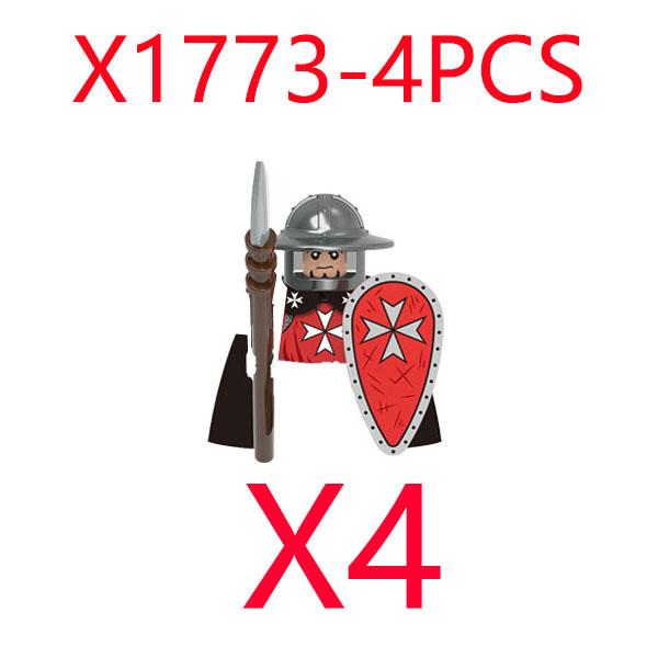 MOC Mittelalterliche Burg Grüner Drachenritter Figuren Bausteine Antiker Römischer Soldat Waffe Schild Kriegspferd Jungen Spielzeug Geschenk K149