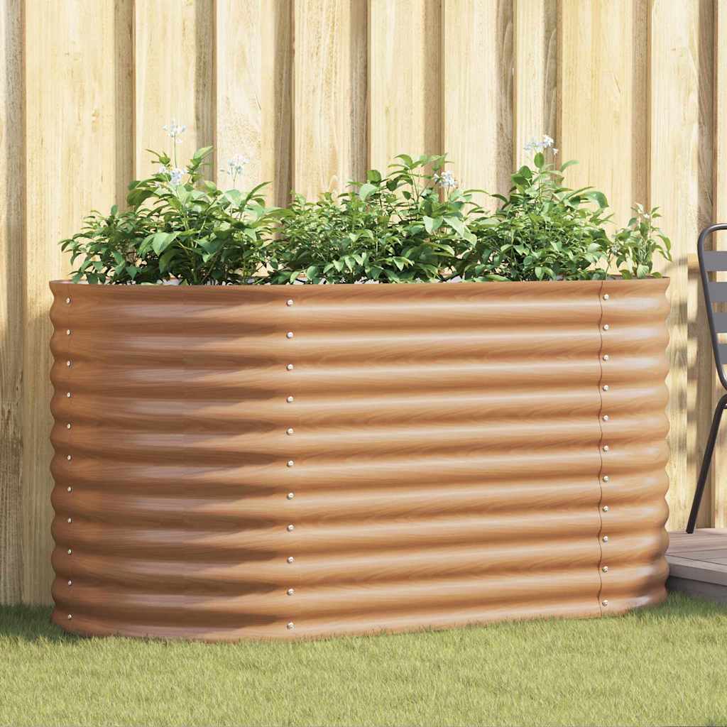 Elevated Garden Bed Brown 160 X 80 X 81 Cm Steel