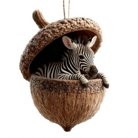 Yousheng Forest Animal Acorn Ornament 2D Acrylic Cozy Forest Christmas Ornament Woodland Creature Hanging Decoration for Xmas Tree Holiday Decor