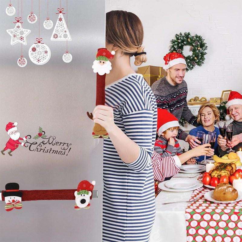 Christmas Plush Cloth Refrigerator Handle Covers Appliance Handle Covers Xmas Decorations for Home 2026 Navidad Natal New Year