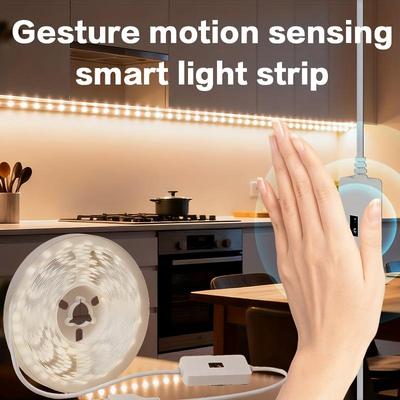 Tira de Luz LED USB de 5V con Sensor de Gestos Impermeable Flexible Regulable 2835 Luz de Cinta para Gabinete Espejo TV Iluminación de Dormitorio