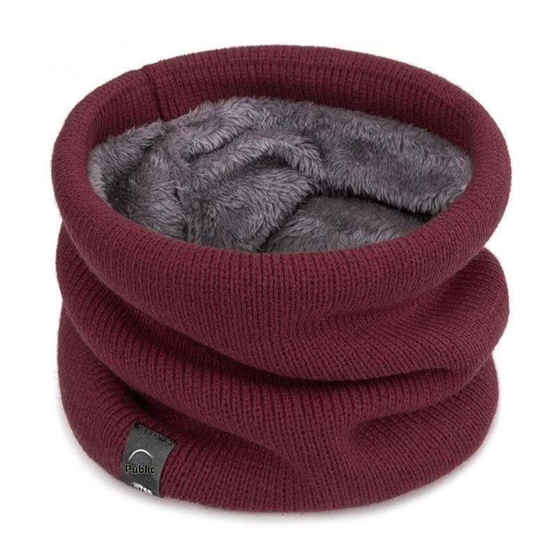 1PC Warm Knitted Scarf Thickened Plush Windproof Winter Neck Gaiter Cold Weather Outdoor Sport Ski Running Men Women Tube Scarf