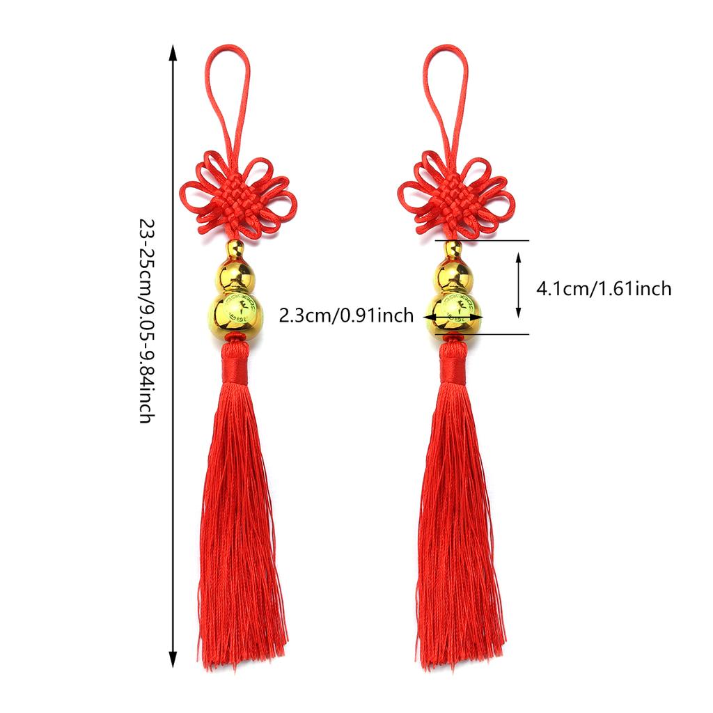 2pcs Chinese Knot Tassel Pendant Hanging Fortune Red Tassels Pendants For DIY Spring Festival New Year Gifts Home Decoration