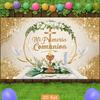 2D Mi Primera Comunion Celebration Background, Chalice & Dove Decor