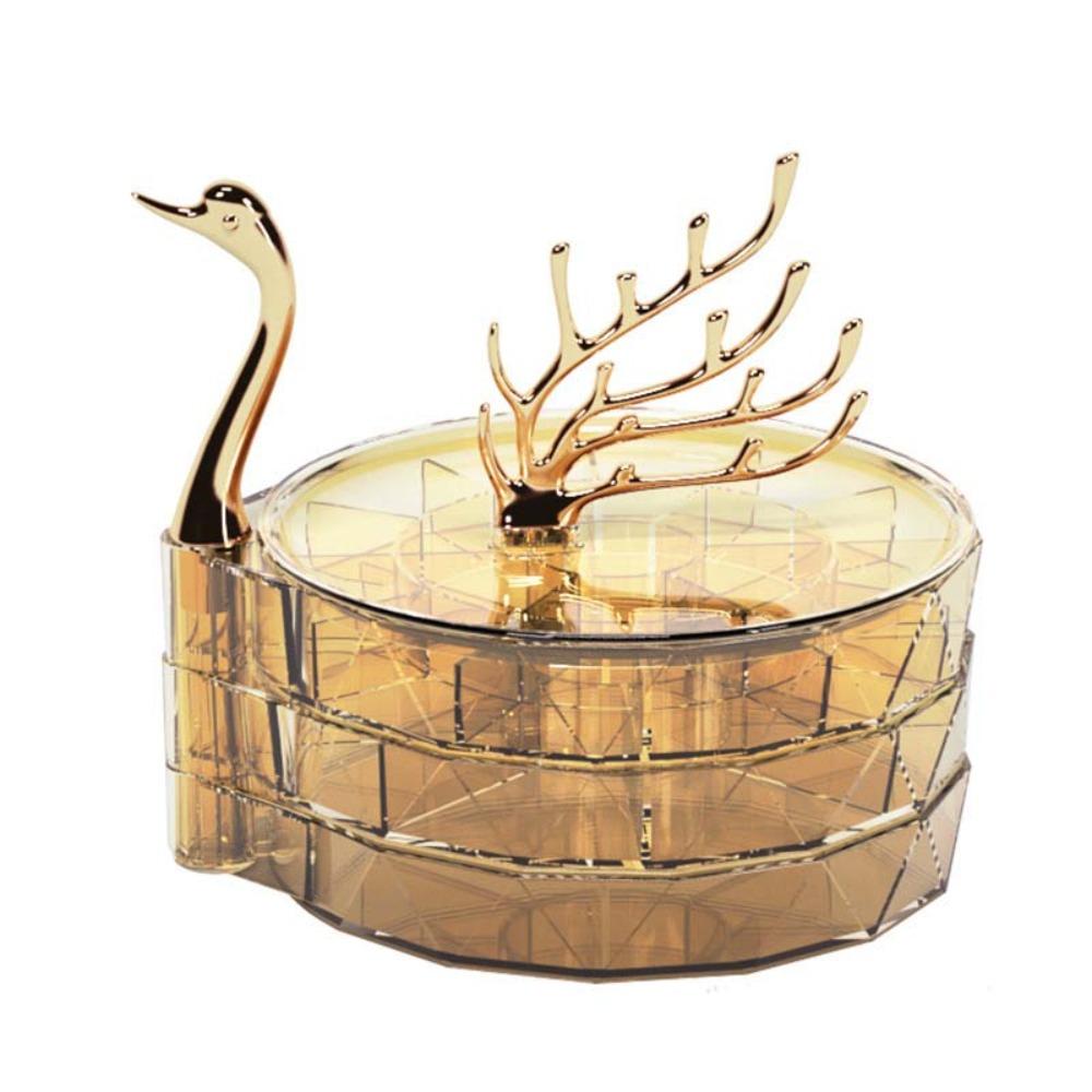 Large Capacity Necklace Earring Storage Box Multi-Layer Rings Display Box  For Women жёлтый