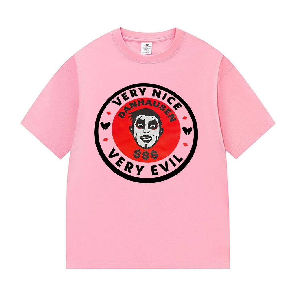 Danhausen Very Nice Very Evil Graphic T Shirts Men's Vintage O-Neck Clothing T-shirt Gothic Oversized Cotton Tshirt