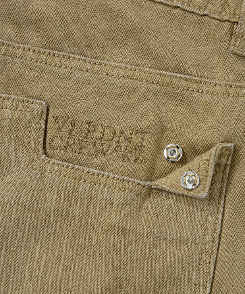Beodeonteu Garment-Dyed Cut-Pocket Wide Twill Pants [Timber]