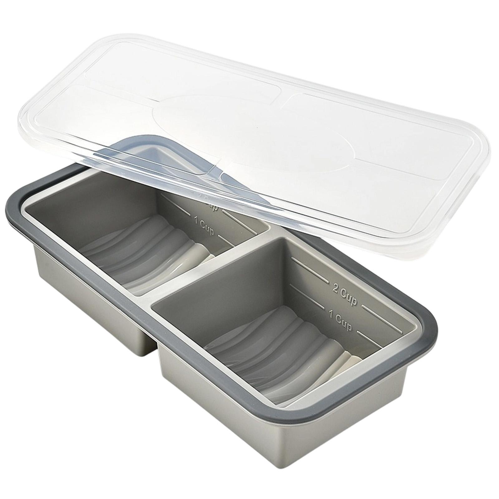 

Nonstick Dual Compartment Loaf Pan with Measurement Markings and Lid for Baking Bread Cakes Meatloaf One Size