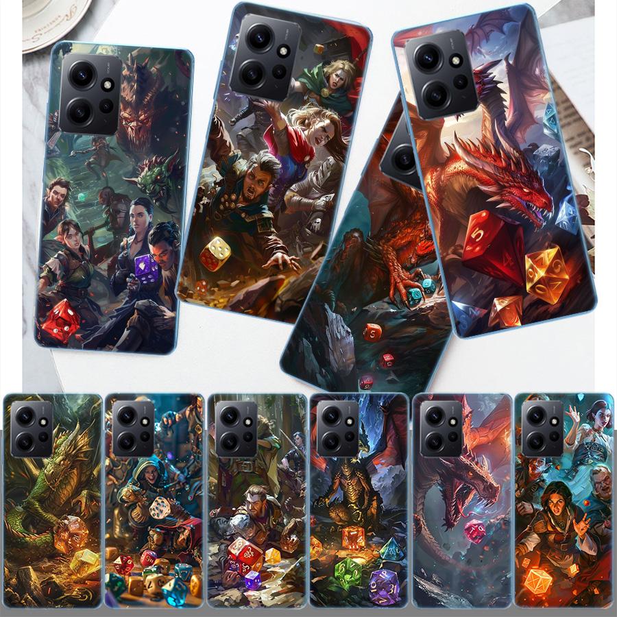 Game D-Dungeons D-Dragons D-DND Phone Case For Redmi 12 13C 12C 15C 9 10 10C Note 13 Pro Plus 14 15 Pro 9T 9C 9A TPU Soft Cover