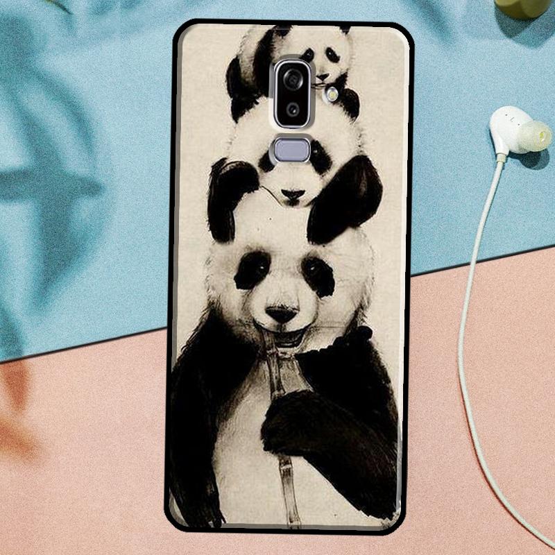 Cartoon Cute Panda Bear Case For Samsung Galaxy J3 J5 J7 2017 A3 A5 2016 A6 A8 J2 J8 A7 A9 2018 J4 J6 Plus Cover