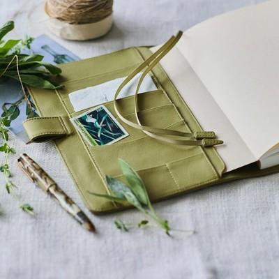 Hobonichi Techo A5 Obal Šalvějově zelená Kůže Plánovač Japonsko