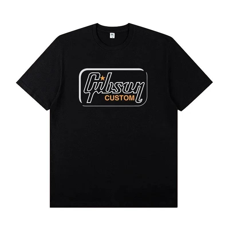 Neue Slash Collection Gibson Les Paul Stilvoll und Lässig Hochwertig Grafikbedruckt Rund Baumwolle Bestseller Rundhals weich