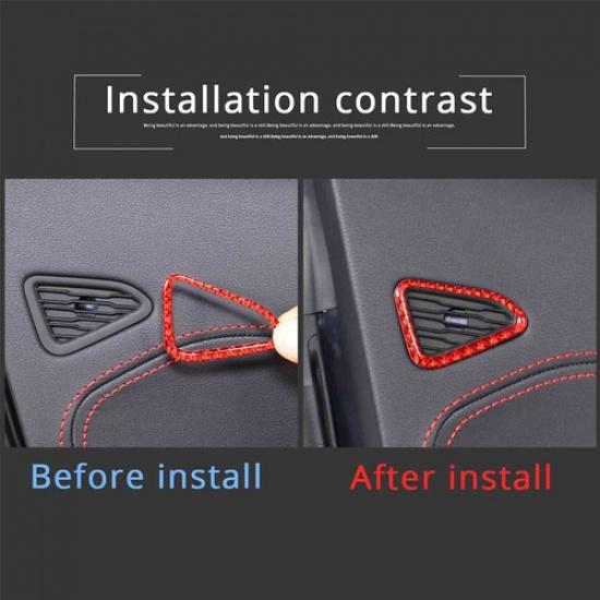 Red Carbon Car Door Speaker Frame Trim Decorate Sticker For Corvette C8 -24