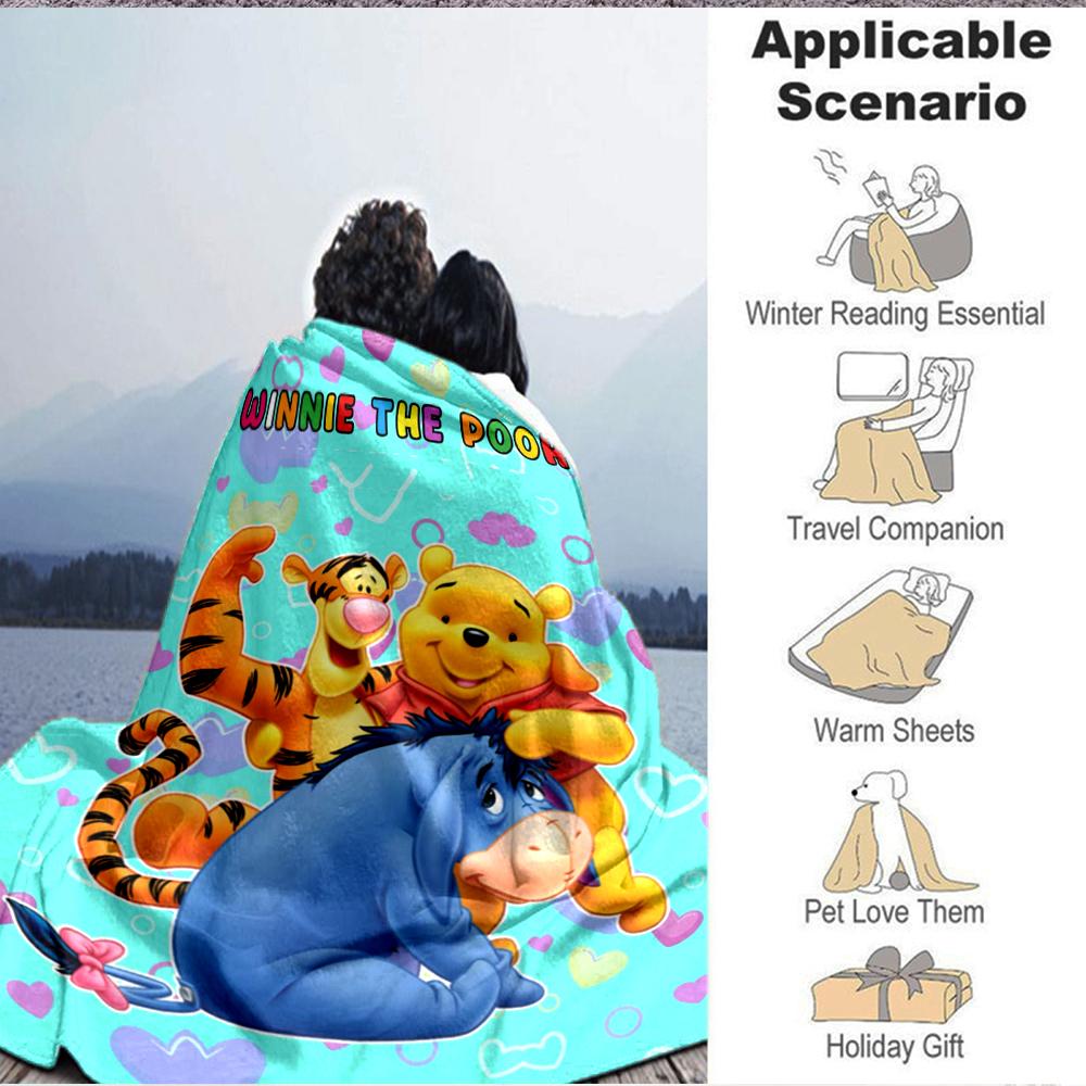 1Pc Winnie Pooh Adventure Blanket Soft And Comfortable Casual Warm Camping Travel Christmas Halloween Xmas Gift M924576