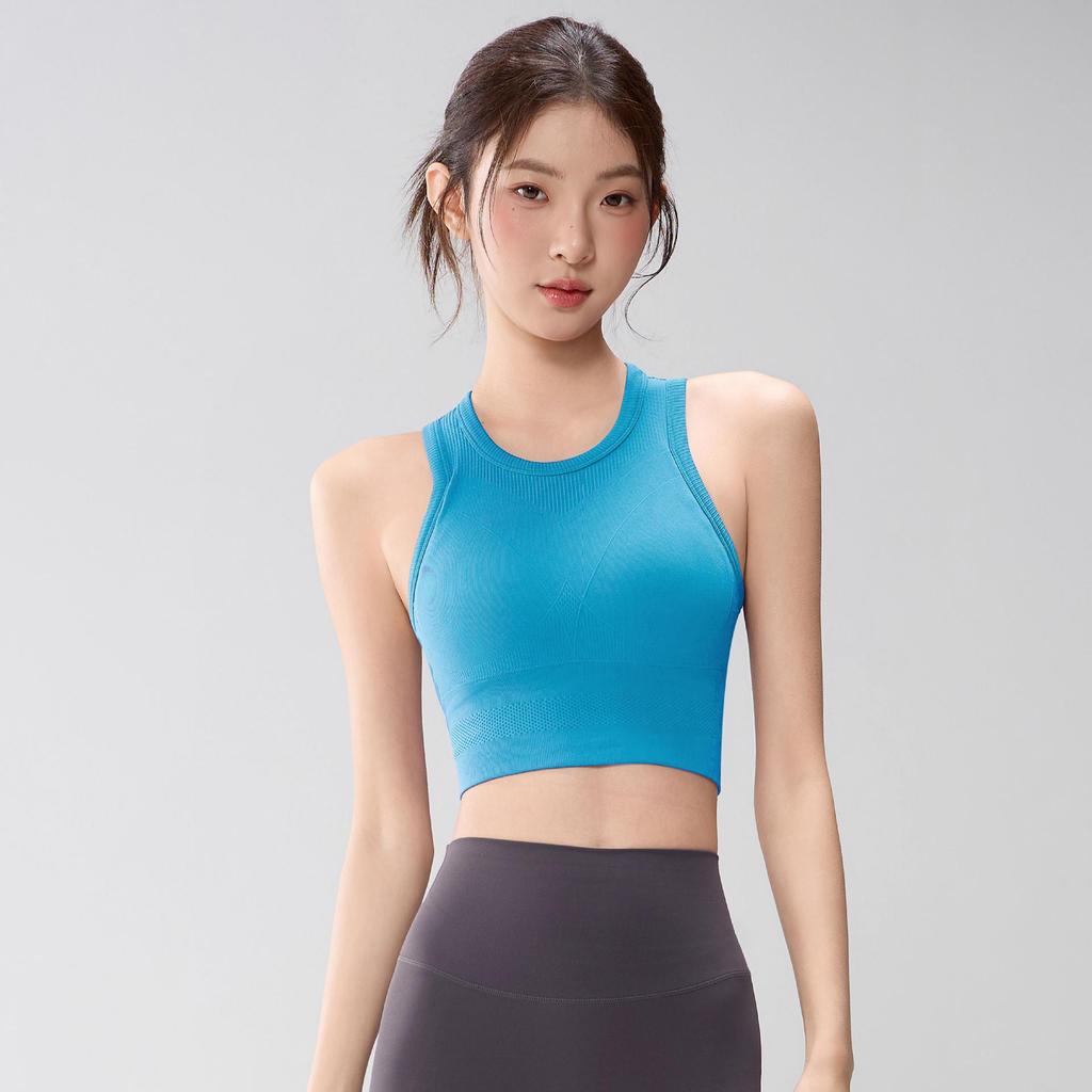 Women's High-Support Shockproof Yoga Vest Sports Bra - Beautiful Back Design for Running, Fitness, and Yoga Training.