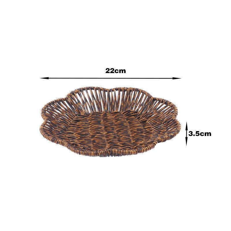 Handgeflochtenes Frühstücksbrotkorb Lebensmittelplatte Servierschale Korb Rattan Aufbewahrungskorb Obst Gemüse Kuchen Weidenkorb