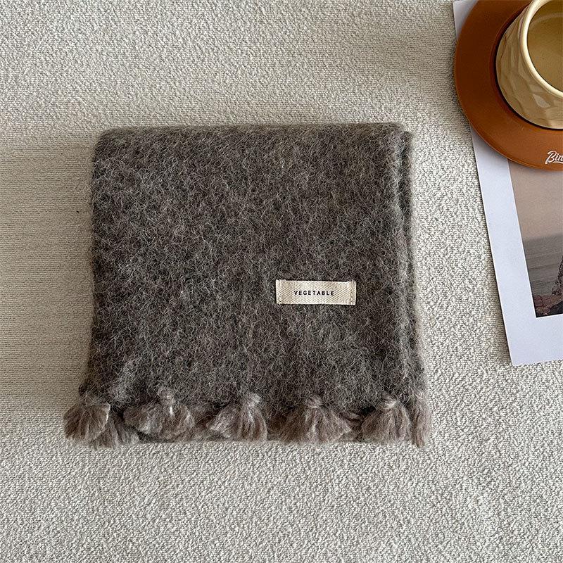 NEW Luxury Women's Scarf Autumn/Winter New Solid Color Korean Knitted Wool Warm Shawl Fashion Women's Versatile Scarf